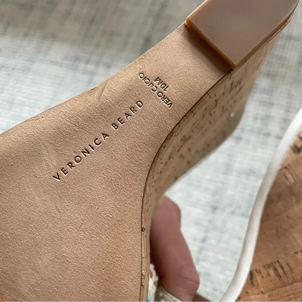 NEW Veronica Beard Dali Raffia Wedge 10